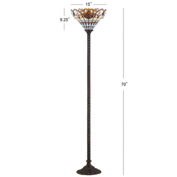Davis Tiffany Style 70" Torchiere LED Floor Lamp - JONATHAN Y